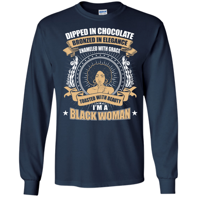 Toasted With Beauty I'm A Black Woman-T-Shirt & Hoodie-Long Sleeve T-Shirt-Navy