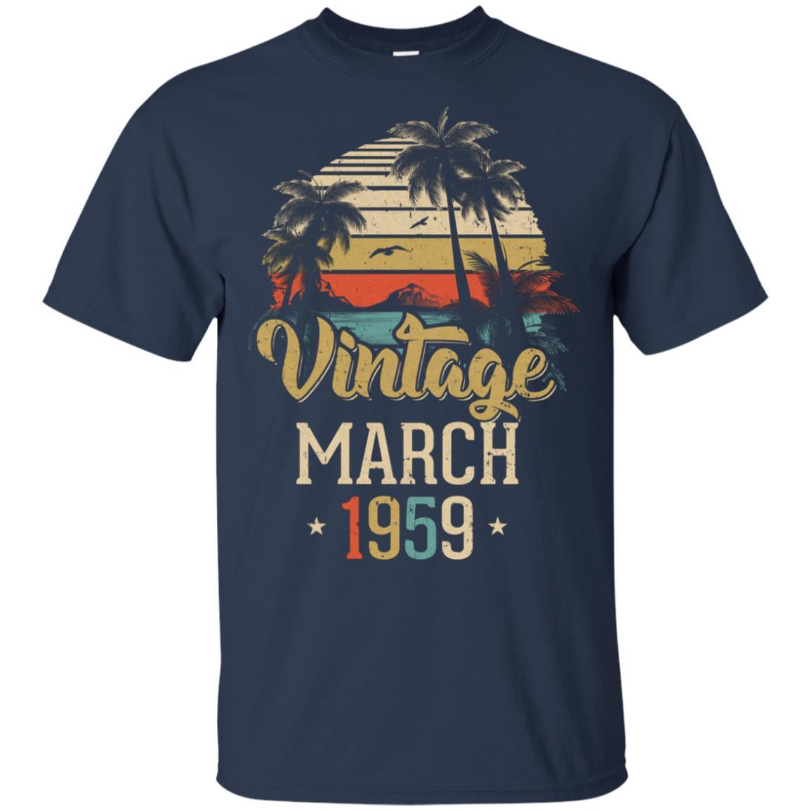 Retro Classic Vintage March 1959 62th Birthday Gift-T-Shirt & Hoodie-Classic T-Shirt-Navy