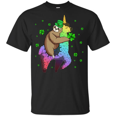 Leprechaun Sloth Riding Llama Unicorn St Patricks Day Youth-Youth Shirt-Youth T-Shirt-Black