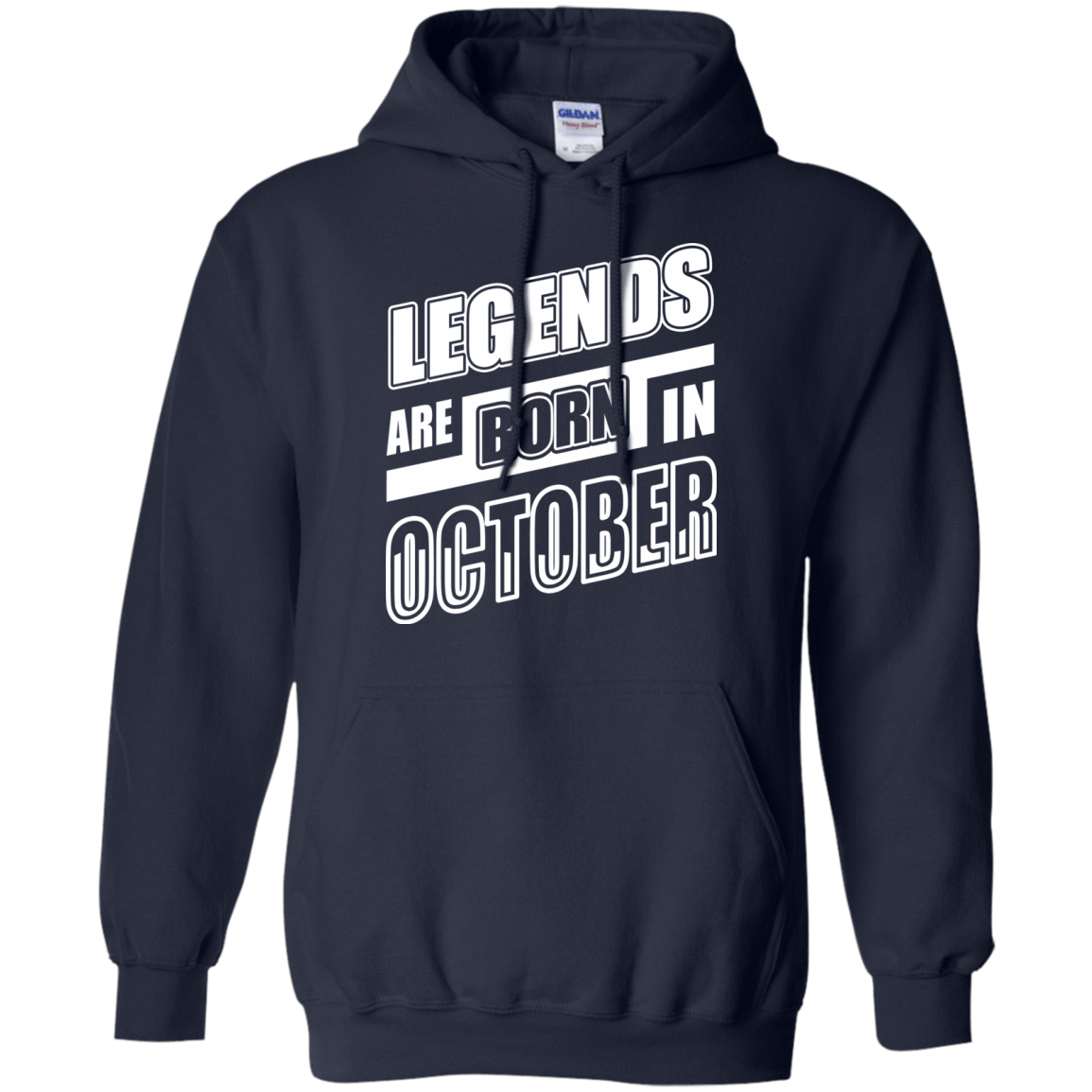 Legends are born in OCTOBER-T-Shirt & Hoodie-Pullover Hoodie-Navy