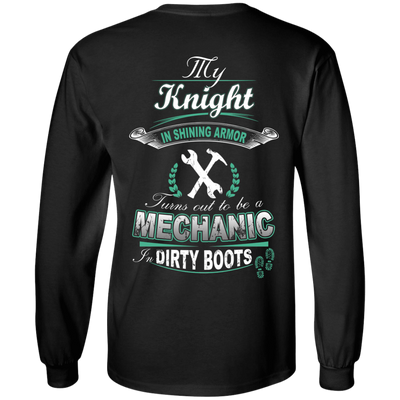 Turns out to be a MECHANIC In Dirty Boots-T-Shirt & Hoodie-Long Sleeve T-Shirt-Black