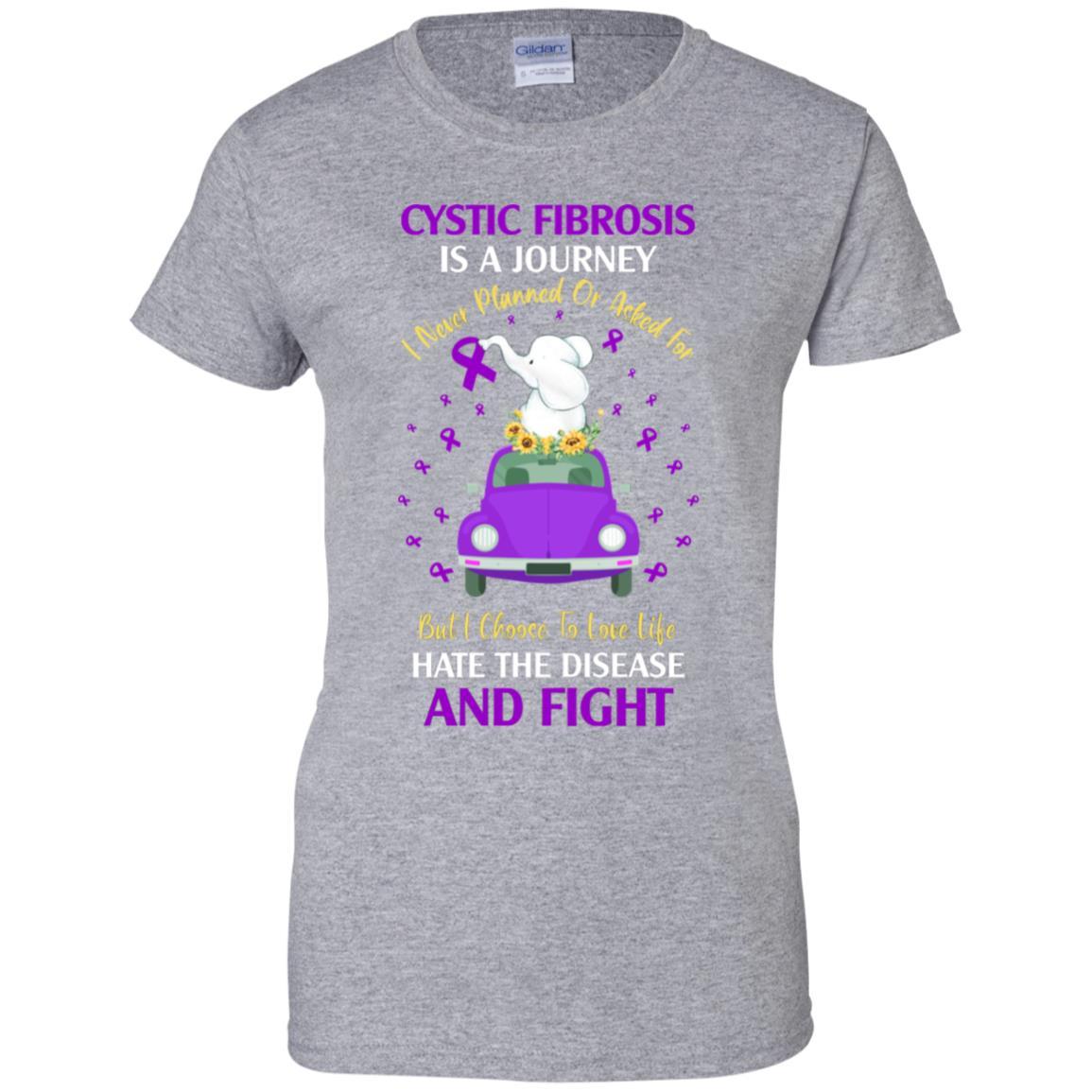 Cystic Fibrosis Awareness Is A Journey-T-Shirt & Hoodie-Women's T-Shirt-Sport Grey