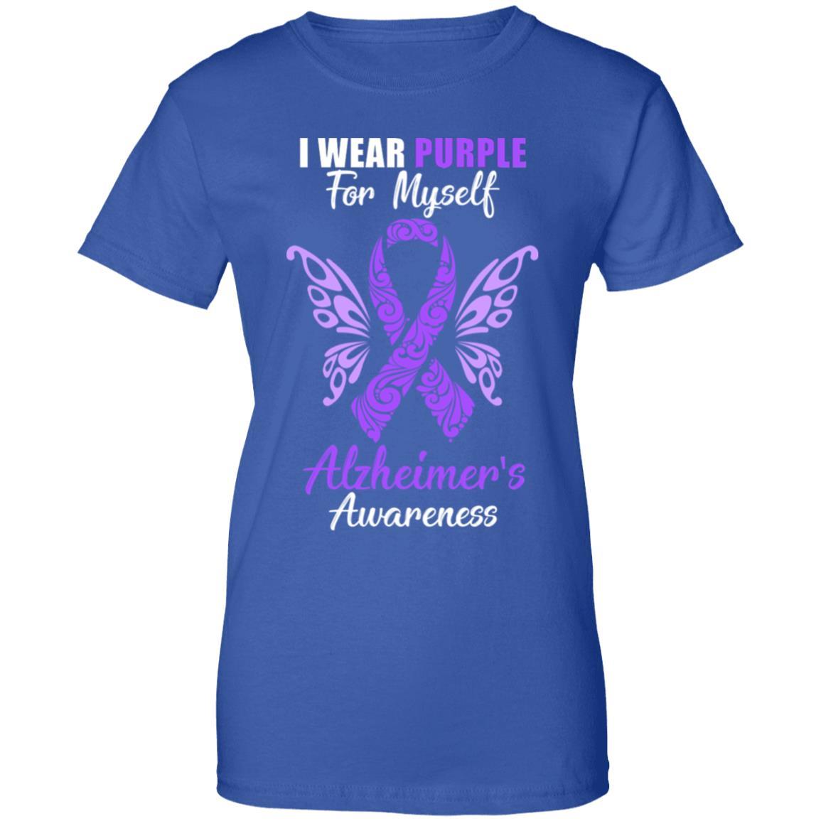 I Wear Purple For Myself Alzheimer's Awareness Gift-T-Shirt & Hoodie-Women's T-Shirt-Royal