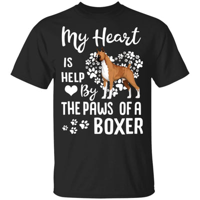 My Heart Is Held By The Paws Of A Boxer Lover-T-Shirt & Hoodie-Classic T-Shirt-Black