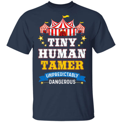 Tiny Human Tamer Circus Party Carnival Gymnast Distressed-T-Shirt & Hoodie-Classic T-Shirt-Navy
