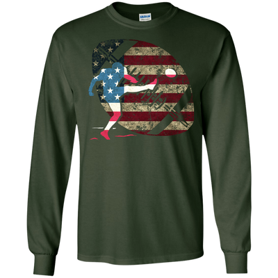 Kicker Football America Flag-T-Shirt & Hoodie-Long Sleeve T-Shirt-Forest Green