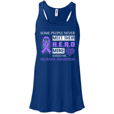 Migraine Awareness Some People Never Meet Hero-T-Shirt & Hoodie-Women's Flowy Racerback Tank-True Royal