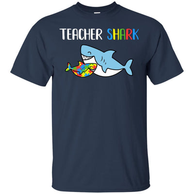 Teacher Shark Support Autism Awareness For Child-T-Shirt & Hoodie-Classic T-Shirt-Navy
