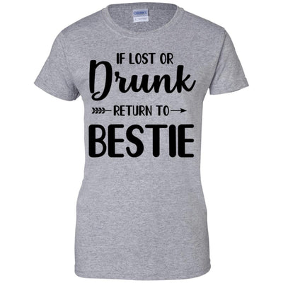 If Lost Or Drunk Please Return To My Bestie Couple-T-Shirt & Tank Top-Women's T-Shirt-Sport Grey