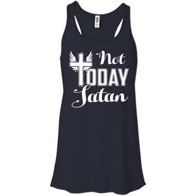 Not Today Satan-T-Shirt & Hoodie-Women's Flowy Racerback Tank-Midnight