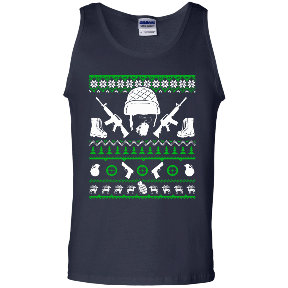 Soldier Christmas Sweater-T-Shirt & Hoodie-Unisex Tank-Navy
