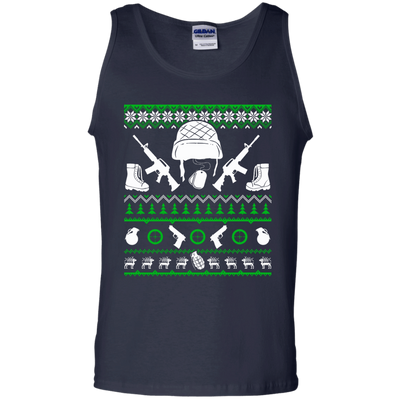 Soldier Christmas Sweater-T-Shirt & Hoodie-Unisex Tank-Navy