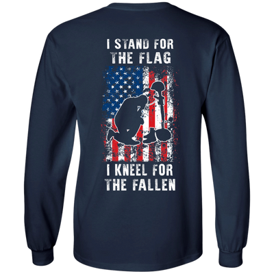 I Stand For The Flag I Kneel For The Fallen-T-Shirt & Hoodie-Long Sleeve T-Shirt-Navy