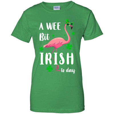 A Wee Bit Irish Today Green Flamingo St Patrick's Day-T-Shirt & Hoodie-Women's T-Shirt-Irish Green