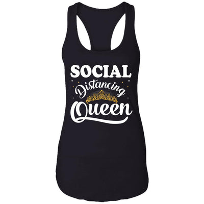 Social Distancing Queen Quarantine-T-Shirt & Tank Top-Women's Ideal Racerback Tank-Black