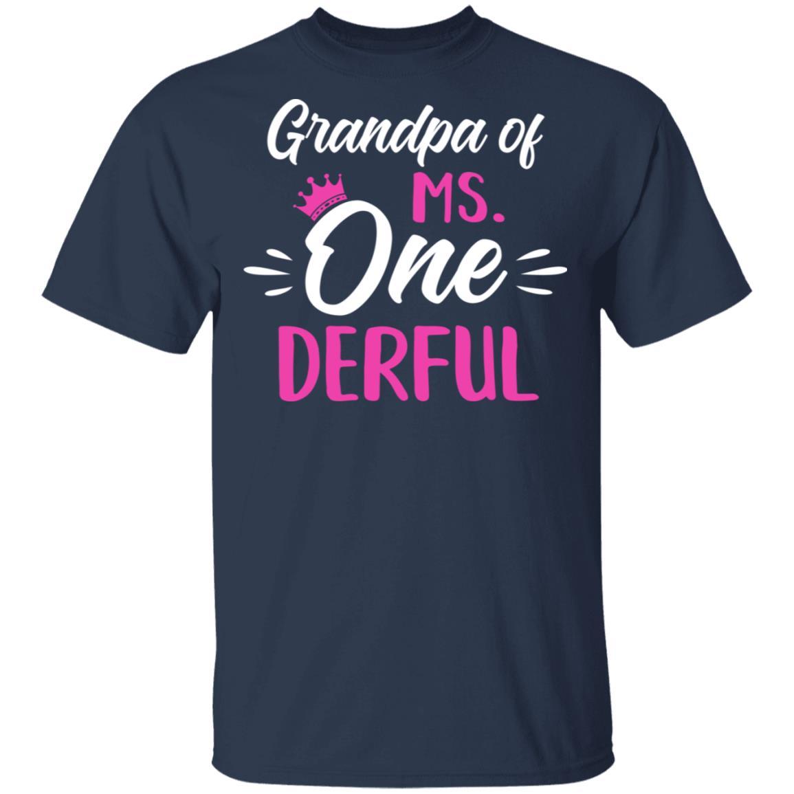 Grandpa Of Ms Onederful 1st Birthday Party Costumes Gifts-T-Shirt & Hoodie-Classic T-Shirt-Navy