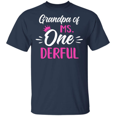 Grandpa Of Ms Onederful 1st Birthday Party Costumes Gifts-T-Shirt & Hoodie-Classic T-Shirt-Navy