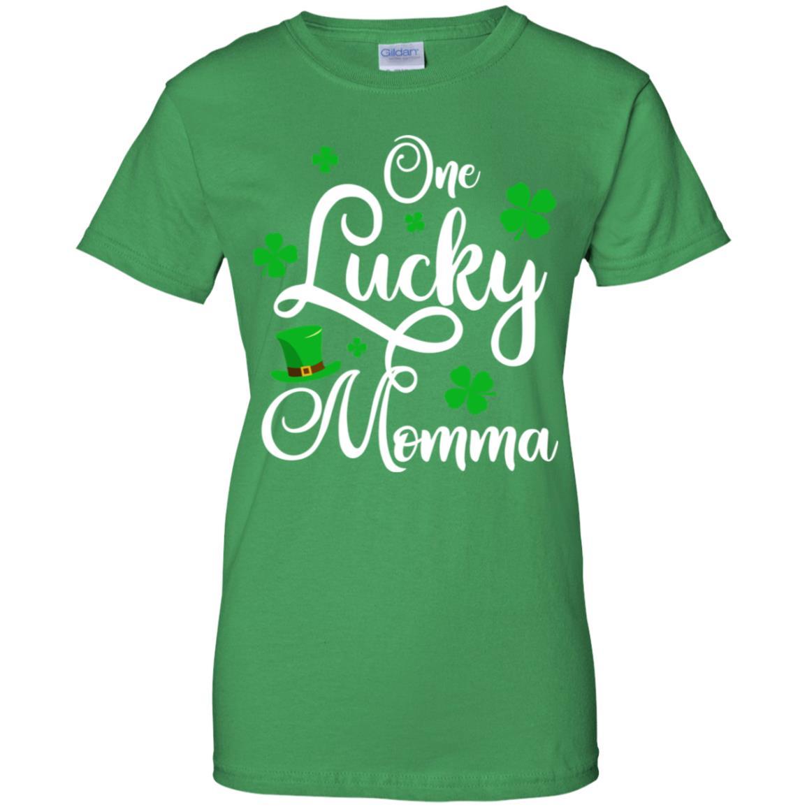 One Lucky Momma St Patricks Day For Mom-T-Shirt & Hoodie-Women's T-Shirt-Irish Green