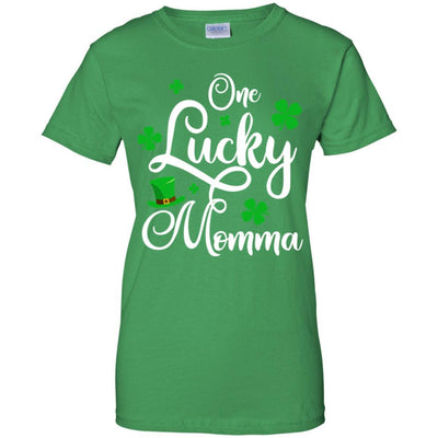 One Lucky Momma St Patricks Day For Mom-T-Shirt & Hoodie-Women's T-Shirt-Irish Green