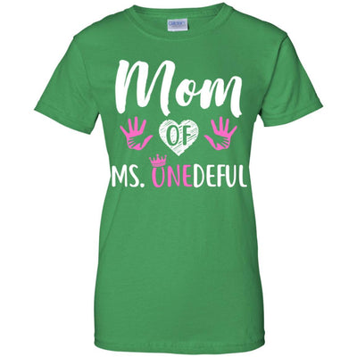 Funny Mom Of Ms. Onederful Wonderful 1st Birthday Girl-T-Shirt & Hoodie-Women's T-Shirt-Irish Green