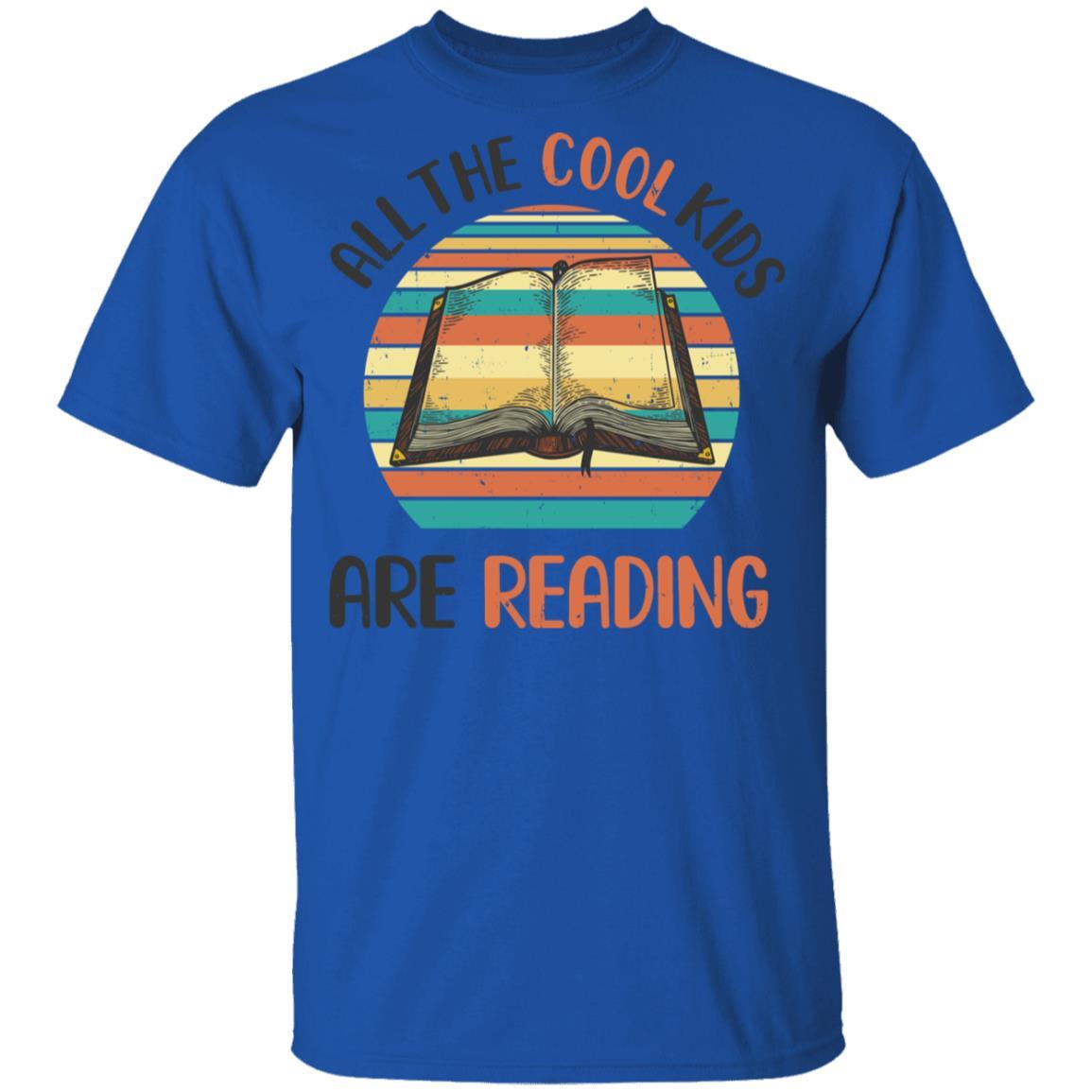 Retro Vintage Sunset All The Cool Kids Are Reading Youth-Youth Shirt-Youth T-Shirt-Royal