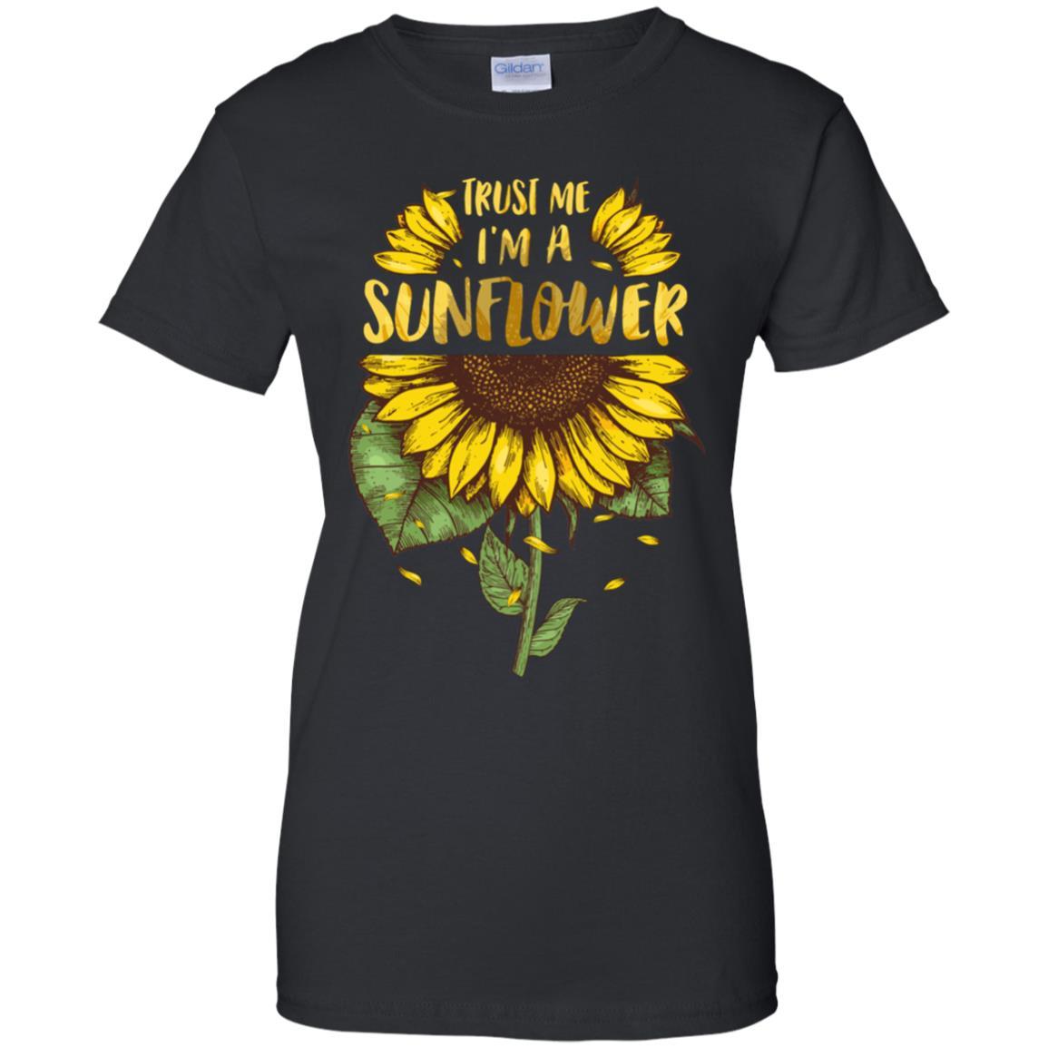 Trust Me I'm A Sunflower For Girls-T-Shirt & Tank Top-Women's T-Shirt-Black