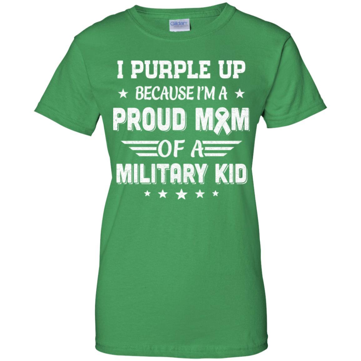 I Purple Up Proud Mom Of A Military Kid Child-T-Shirt & Hoodie-Women's T-Shirt-Irish Green