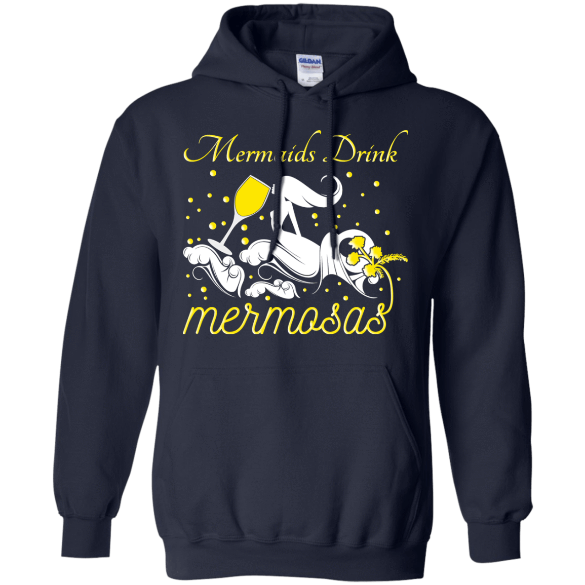 Mermaid drink mermosas-T-Shirt & Hoodie-Pullover Hoodie-Navy