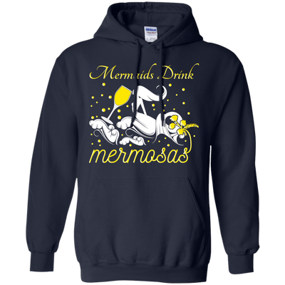 Mermaid drink mermosas-T-Shirt & Hoodie-Pullover Hoodie-Navy