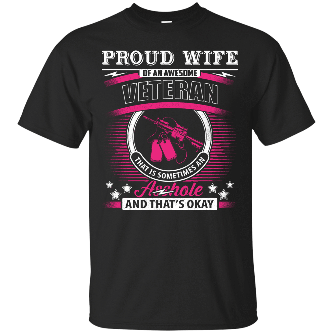 Proud Wife Of An Awesome Veteran-T-Shirt & Hoodie-Classic T-Shirt-Black