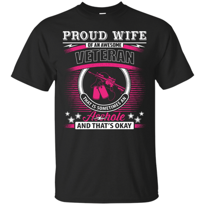Proud Wife Of An Awesome Veteran-T-Shirt & Hoodie-Classic T-Shirt-Black
