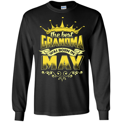 The Best Grandma Was Born In May-T-Shirt & Hoodie-Long Sleeve T-Shirt-Black