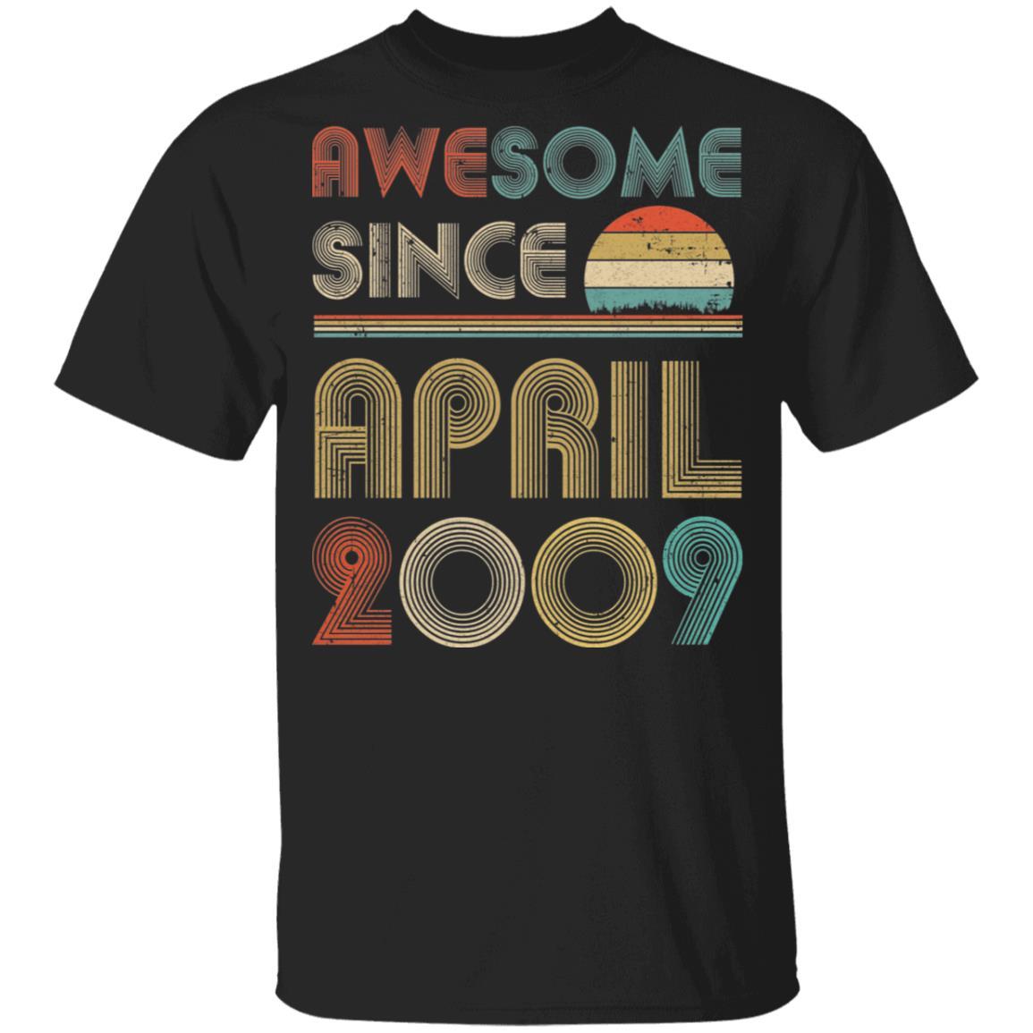 Awesome Since April 2009 Vintage 13th Birthday Gifts Youth