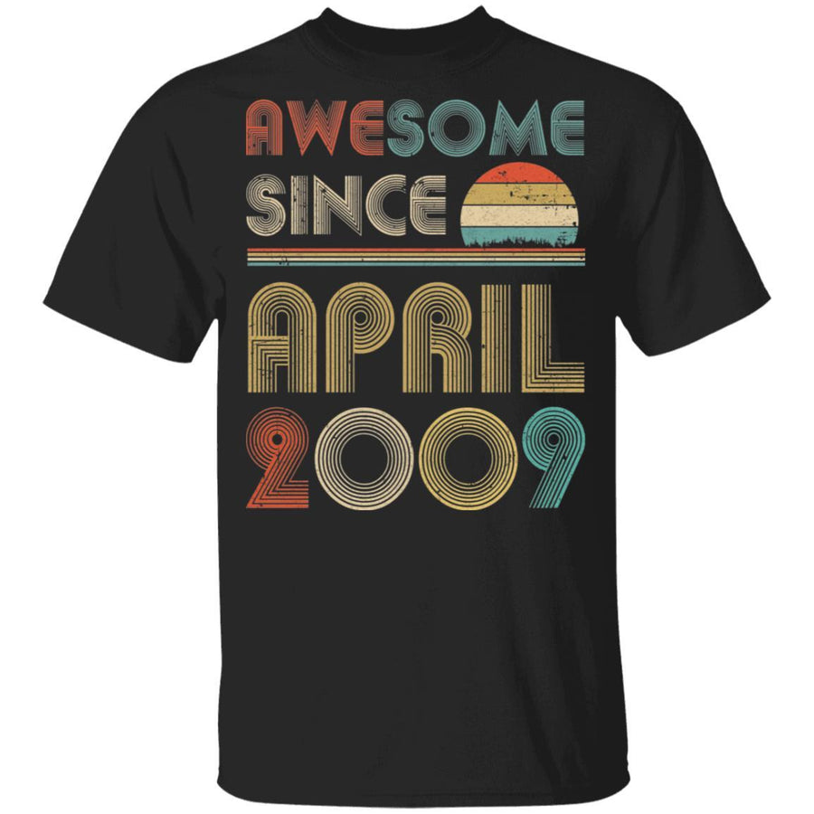Awesome Since April 2009 Vintage 12th Birthday Gifts Youth-Youth Shirt-Youth T-Shirt-Black
