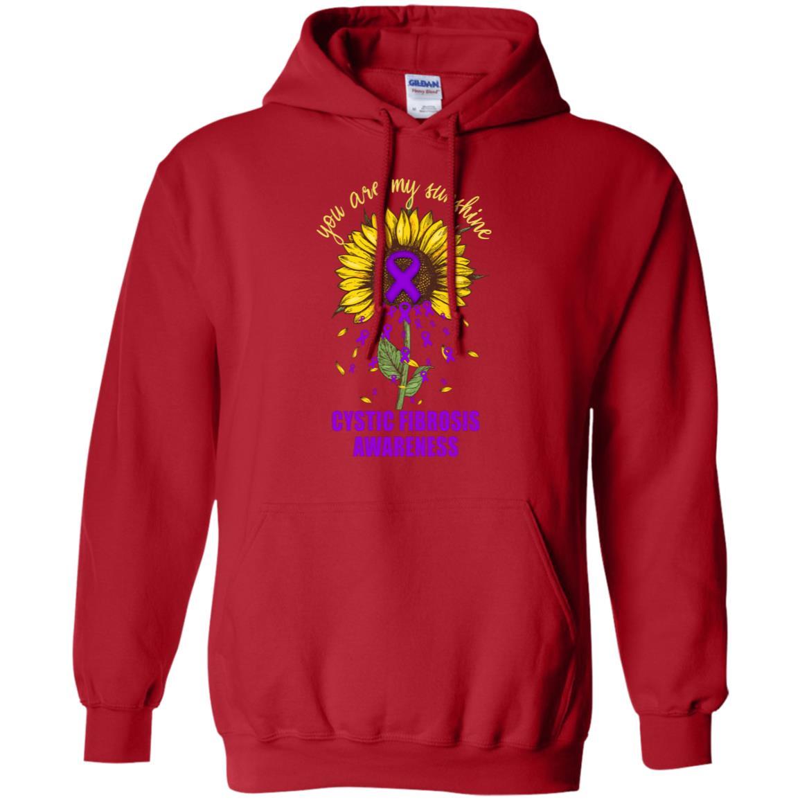 You Are My Sunshine Cystic Fibrosis Awareness-T-Shirt & Hoodie-Pullover Hoodie-Red