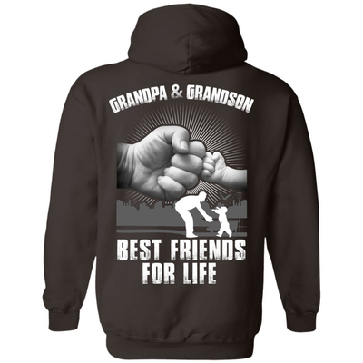 Grandpa And Grandson Best Friends For Life-T-Shirt & Hoodie-Pullover Hoodie-Dark Chocolate