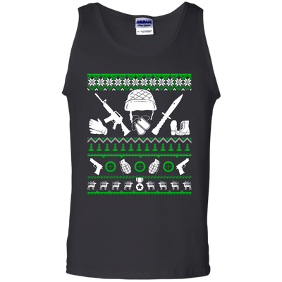 Veteran Christmas Sweater-T-Shirt & Hoodie-Unisex Tank-Black