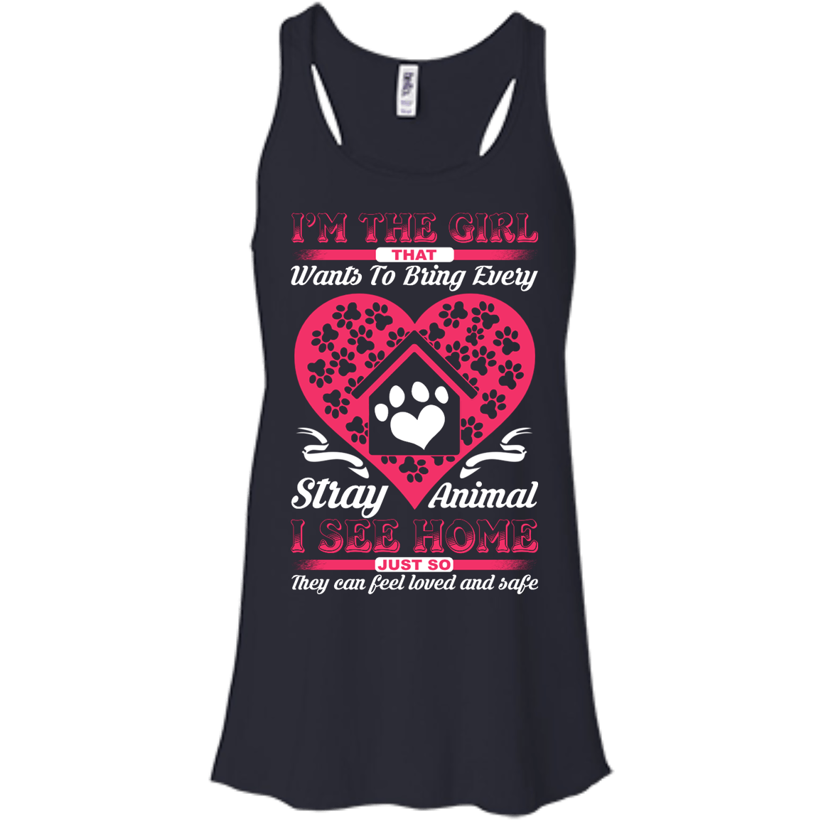 I'm The Girl That Wants To Bring Every Stray Animal T Shirt-T-Shirt & Hoodie-Women's Flowy Racerback Tank-Midnight