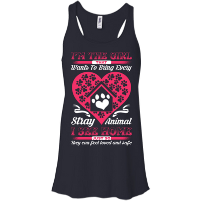 I'm The Girl That Wants To Bring Every Stray Animal T Shirt-T-Shirt & Hoodie-Women's Flowy Racerback Tank-Midnight