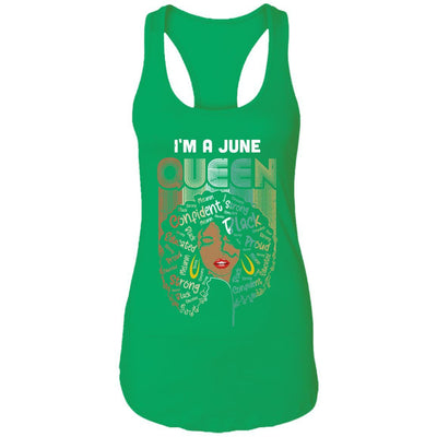 June Birthday For Women Gifts I'm A June Queen Girl-T-Shirt & Tank Top-Women's Ideal Racerback Tank-Kelly Green