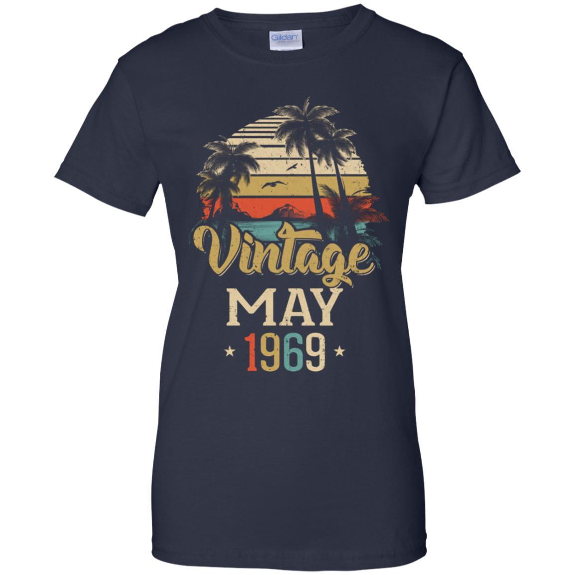 Retro Classic Vintage May 1969 52th Birthday Gift-T-Shirt & Hoodie-Women's T-Shirt-Navy