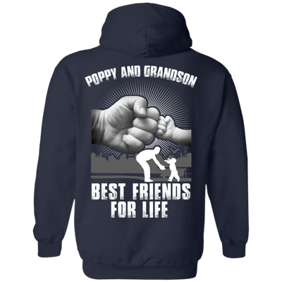 Poppy And Grandson Best Friends For Life-T-Shirt & Hoodie-Pullover Hoodie-Navy