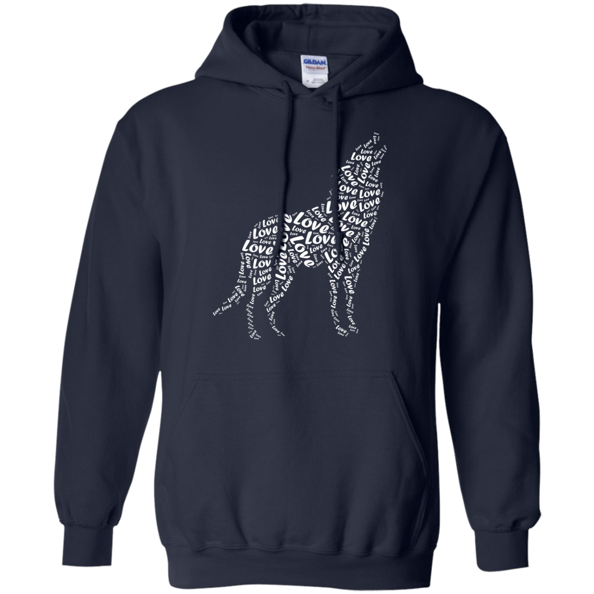I Love Wolf-T-Shirt & Hoodie-Pullover Hoodie-Navy