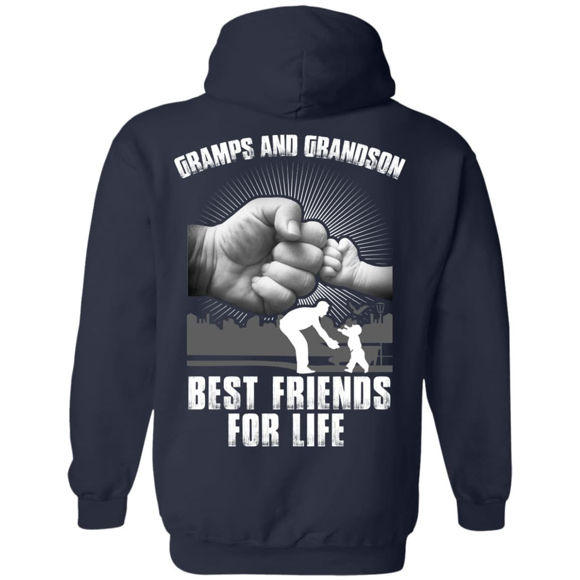 Gramps And Grandson Best Friends For Life-T-Shirt & Hoodie-Pullover Hoodie-Navy