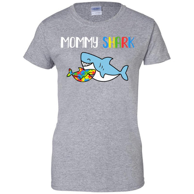 Mommy Shark Support Autism Awareness For Child-T-Shirt & Hoodie-Women's T-Shirt-Sport Grey