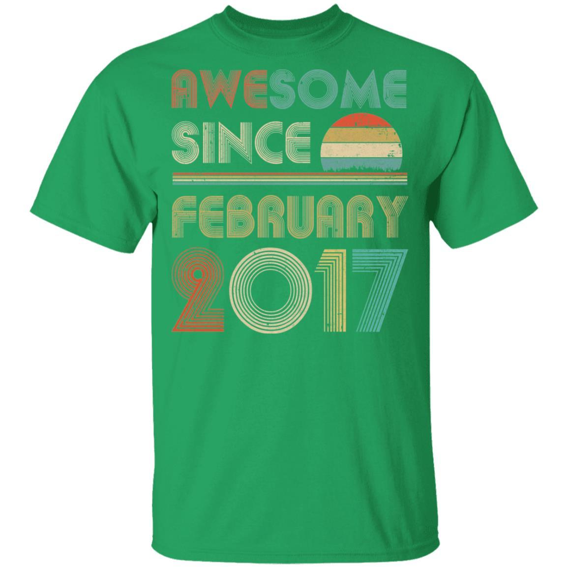 Awesome Since February 2017 Vintage 4th Birthday Gifts Youth-Youth Shirt-Youth T-Shirt-Irish Green