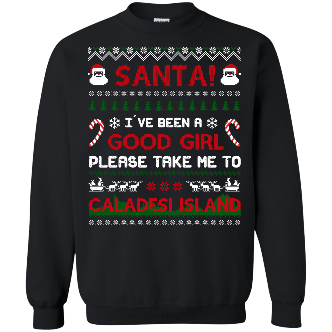 Santa I've Been A Good Girl Please Take Me To Caladesi Island-T-Shirt & Hoodie-Crewneck Sweatshirt-Black