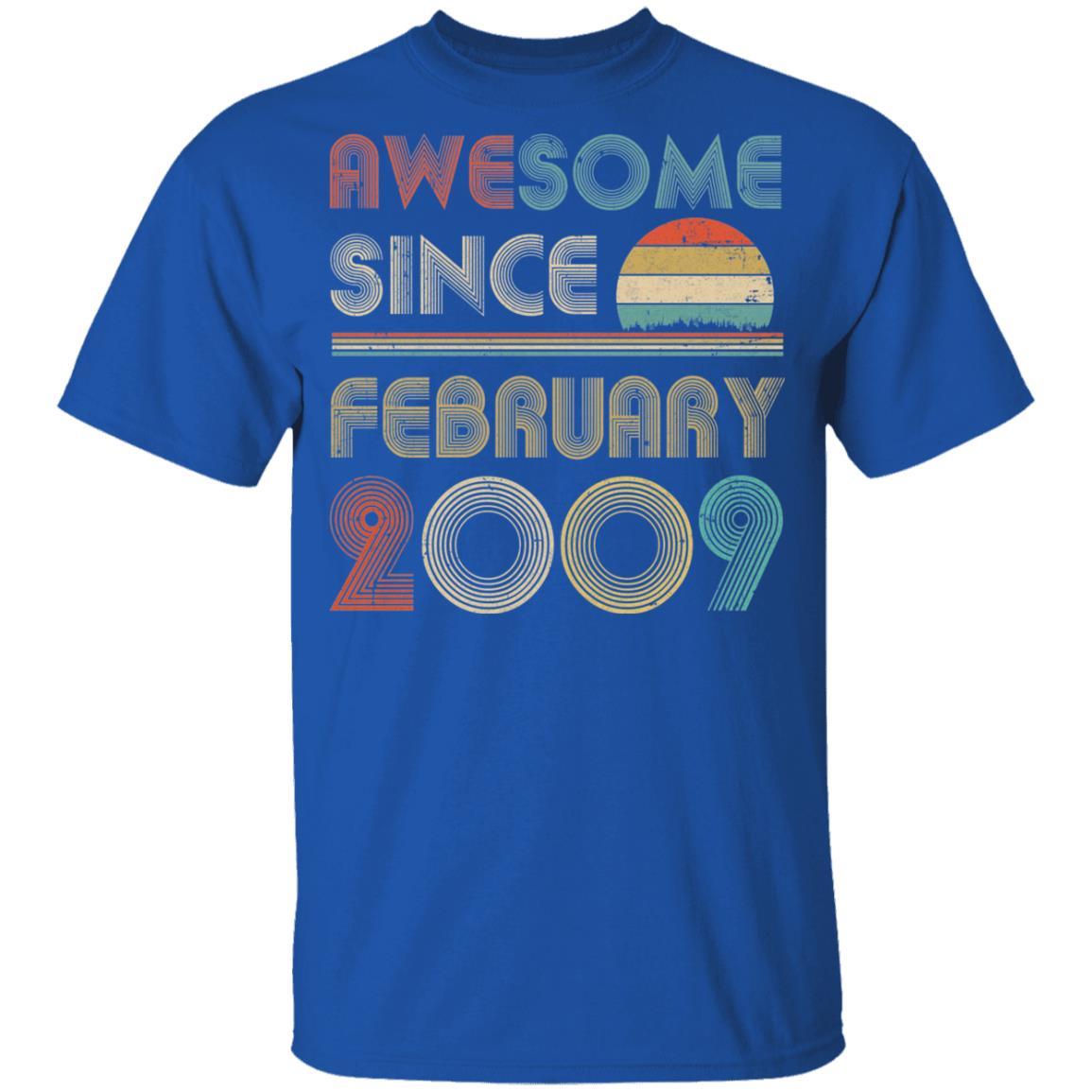 Awesome Since February 2009 Vintage 12th Birthday Gifts Youth-Youth Shirt-Youth T-Shirt-Royal