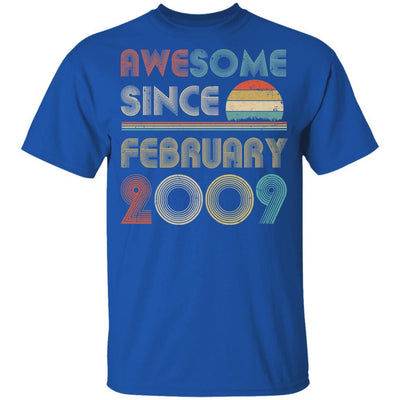 Awesome Since February 2009 Vintage 12th Birthday Gifts Youth-Youth Shirt-Youth T-Shirt-Royal
