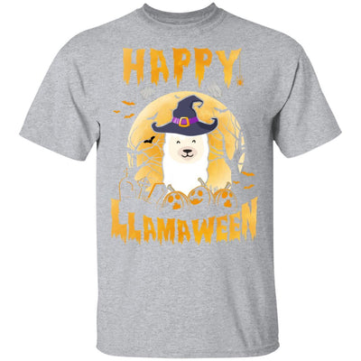 Halloween Llama Witch Costume Happy Llamaween-T-Shirt & Tank Top-Classic T-Shirt-Sport Grey